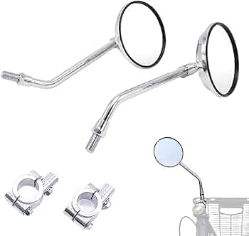 バイクミラー シルバー 金属製 角度調整可能 61T0Er+qchL._UF350,350_QL50_.jpg